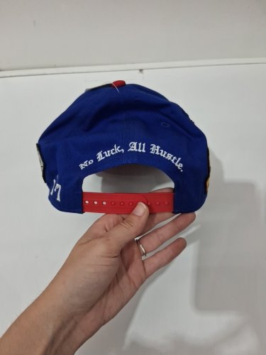 MEN'S NO LUCK ALL HUSTLE AMERICAN FLAG HAT - OSFM - BLE/RED/WHITE image 3