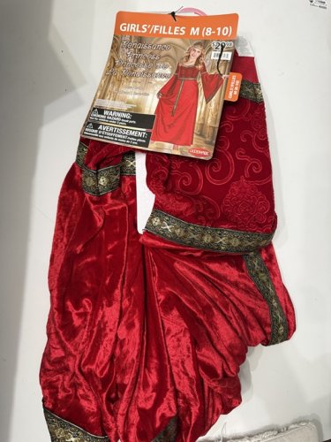 2PC GOODMARK RENAISSANCE PRINCESS COSTUME - MEDIUM (8-10) - RED/GOLD image 3