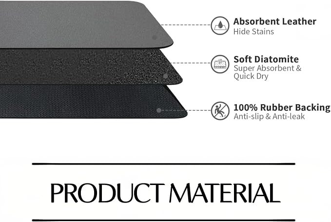 QUICK DRY BATH MAT FOR BATHROOM - 19.5" x 31" - light GREY (MODEL: 25YDF) image 2