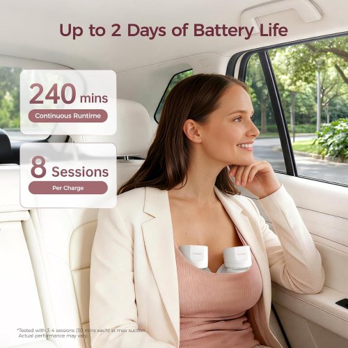 Momcozy Breast Pumps S12 Pro Quick -Hands-Free Wearable and Wireless Pump with DoubleFit Hybrid Flange - 3 Modes and 9 Levels - Smart Display-DoubleFit Hybrid Flange - white image 3