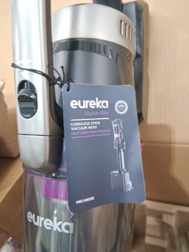 Eureka Cordless Rechargeable 3-IN-1 Stick Vacuum Cleaner WITH CLEANING STATION & ANTI-TANGLE NOZZLE FOR ALL FLOORS - GREY/PURPLE (MODEL: NEC490SE) image 9
