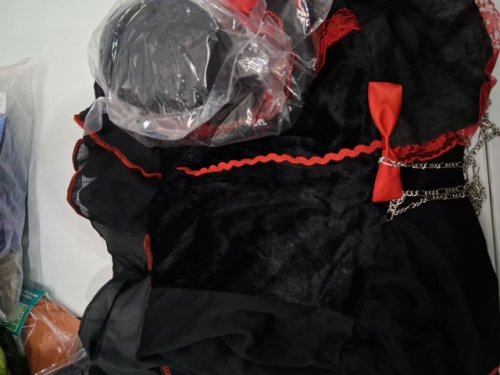 2PC WOMEN'S GOTHIC DOLL COSTUME SET - LARGE (12-14) - BLACK / RED (STYLE : 4566A) image 2