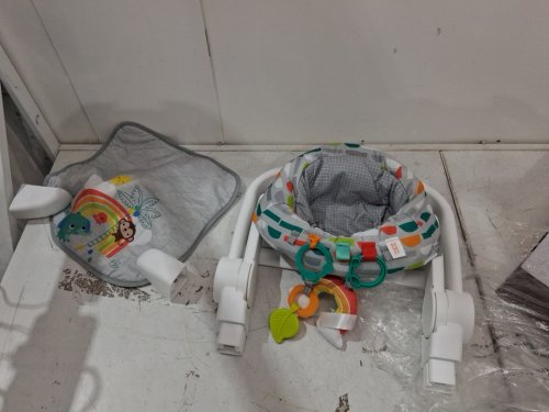 infant's bright starts playful paradise learn-to-sit floor seat - 4 to 12 months - grey (model: 12956) image 2