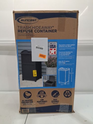 Suncast Plastic Trash Can HIDEAWAY - 33 Gallon - 31'' X 17'' - BLACK (MODEL: GHW1732C) image 8