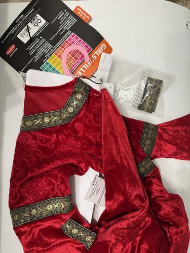 2PC GOODMARK RENAISSANCE PRINCESS COSTUME - MEDIUM (8-10) - RED/GOLD image 4
