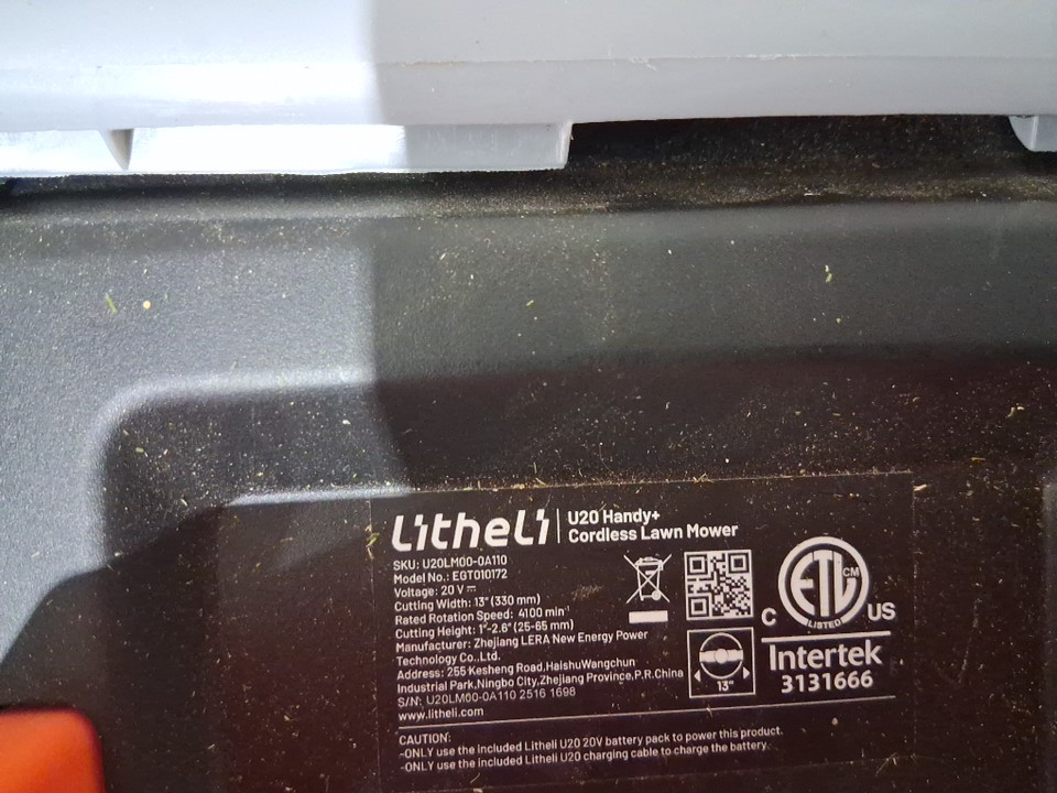 Litheli U20 Handy Series 20V 4.0 Ah Brushless Lithium Ion Push 13" Cordless Electric Lawn Mower (no Batteries Included) - (model: U20LM00-0A110/EGT010172) image 11
