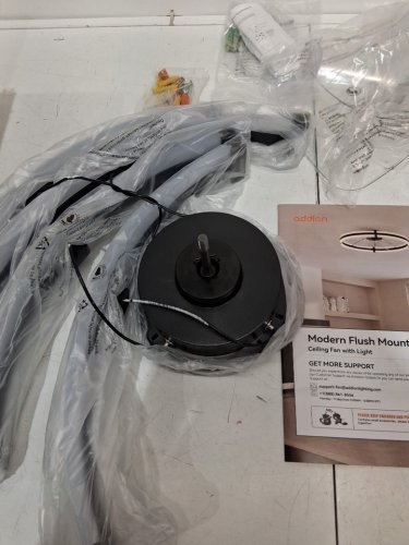 addlon Modern Ceiling Fans with Lights and Remote, Flush Mount - 24" - black image 4