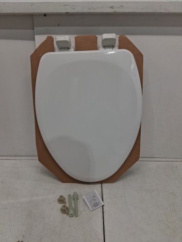 MAYFAIR LANNON SLOW-CLOSE ENAMELED WOOD ELONGATED TOILET SEAT - 18.5" - WHITE (MODEL: 1843SLOW 000) image 2