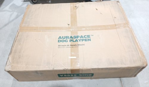 FXW AuraSpace 6 Panel Clear Acrylic Indoor Dog Playpen - 35" - Black (Model: 1271-3506A-BK-31V11) image 2
