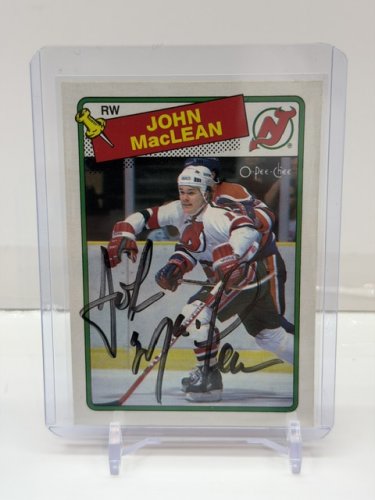 SIGNED JOHN MACLEAN - 1988 O-PEE-CHEE HOCKEY CARD #10 image 3