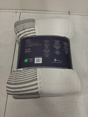 BERKSHIRE reversible down alternative cooling comforter - king - WHITE/GREY stripes (model: 1986201) image 3