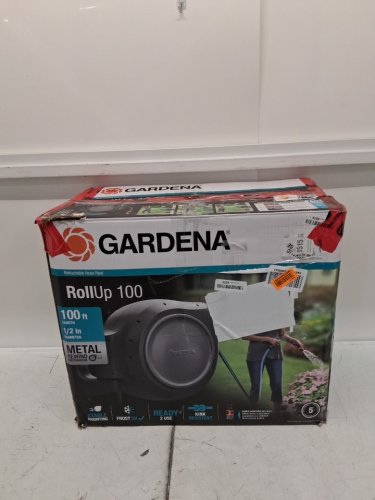 Gardena frost-proof Wall-Mounted Auto-Retractable Hose Reel - 100ft - Black/Turquoise (model: 20505-81) image 2