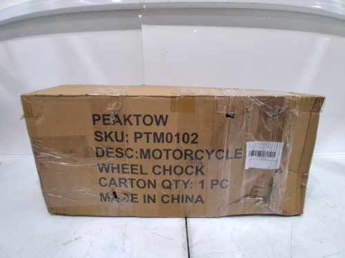 PEAKTOW Heavy Duty Motorcycle Wheel Chock - 180lbMAX - for 15"-21" Wheels - ORANGE / BLACK (MODEL: ptm0102) image 2