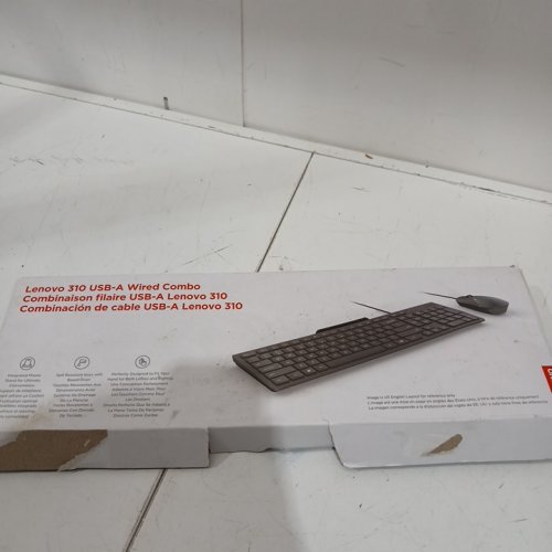 2PC LENOVO 310 WIRED KEYBOARD AND MOUSE COMBO - GREY - (MODEL:GX31R09775) image 3