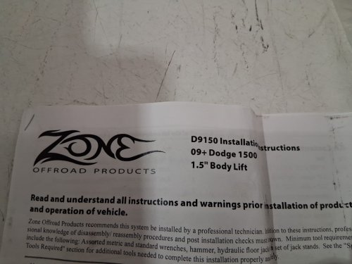 Zone Offroad 1.5" Body Lift for 2009-2015 dodge 1500 - black (model: ZOND9150) image 5