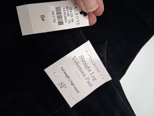 women's talbots straight led velveteen pants - 8 petite - black (style : 58383) image 2
