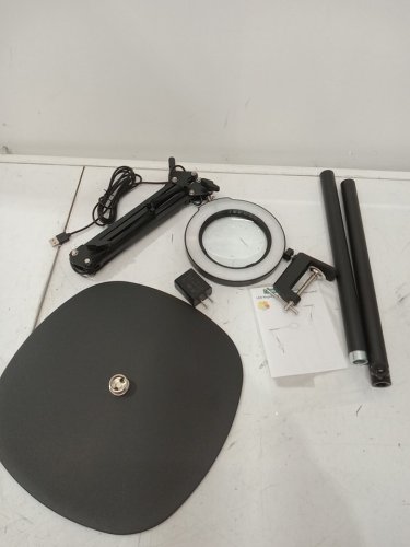 2-in-1 MagnieOpti LED desk and clamp Magnifying Glass lamp - 20" - black image 4