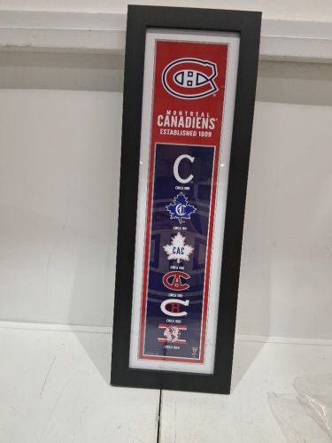 Montreal Canadiens Logos to History Framed Art - 6" x 22" - multicolored/black frame - (model: image 2