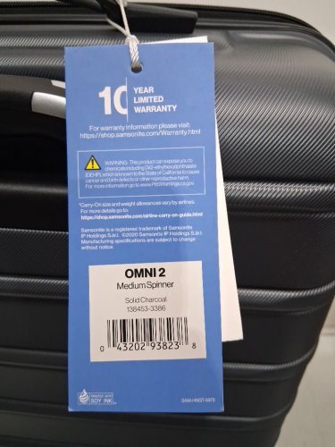 2pc Samsonite Omni 2 Hardside Expandable Spinner Luggage suitcase with telescopic handles - 22" & 24" - Solid Charcoal grey (model: 138449-3386) image 15