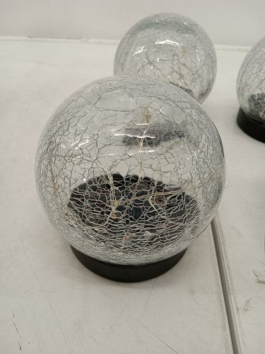 4pk JKIMK Solar look Cracked Globe Light - ip65 water proof - 8.2" - clear/black image 4