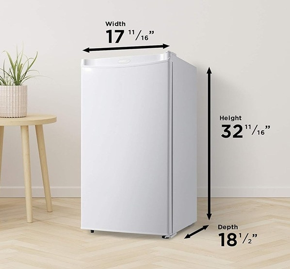 Danby Counter‑High Compact Refrigerator with ENERGY STAR Full‑Width Freezer CanStor Beverage Dispenser & Reversible Door - 3.2 Cu Ft - White (MODEL: DCR032A2WDD) image 2