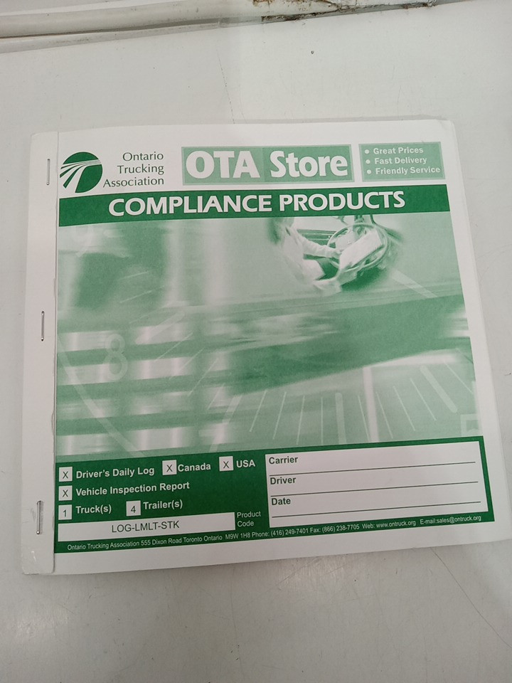 Ontario Trucking Association Canada / USA Driver's Daily Logbook and Vehicle Inspection Report (Model: LOG-LMLT-STK) image 2