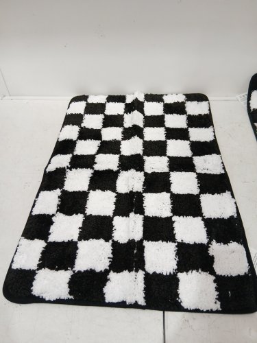 3PC Uphome Non-Slip Washable Bathroom Rugs Sets - BLACK/WHITE image 6