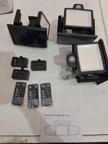 3PK OUTDOOR SOLAR MOTION SENSOR LIGHTS - 4000LM - BLACK (model: TY10805) image 3