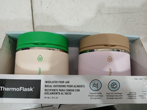 2pk thermoflask insulated food jars - 20oz - green/brown (model: 1759351) image 3