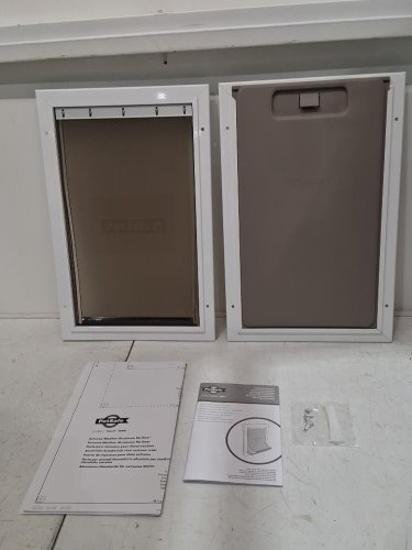 PETSAFE EXTREME WEATHER ENERGY EFFICIENT ALUMINUM PET DOOR –INSULATED FLAP SYSTEM - LARGE, WHITE (MODEL: ZPA19-16854) image 3