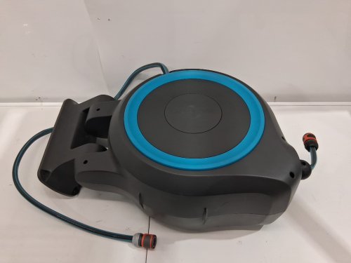 Gardena frost-proof Wall-Mounted Auto-Retractable Hose Reel, roll up xl - 115ft - Black/Turquoise (model: 18630-37) image 3