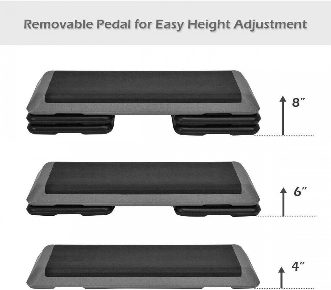 PRISP PROFESSIONAL AEROBIC STEPPER - 4" to 8" -  BLACK/GREY (Model: 600-083) image 2