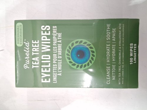 100pk Purelid Individually Wrapped Tea Tree Eyelid Wipes image 2