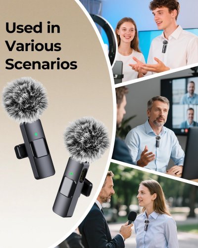 3-in-1 Wireless Microphone mini set - black image 3