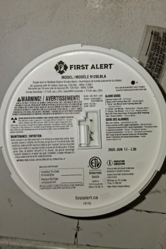 BRK AC POWERED 120V SMOKE ALARM WITH 10 YEAR BATTERY BACKUP - (MODEL:9120LBLA) image 4