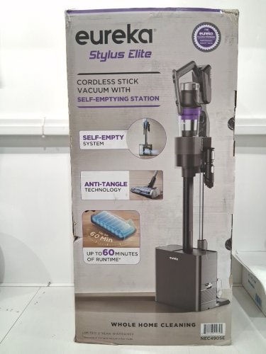 Eureka Cordless Rechargeable 3-IN-1 Stick Vacuum Cleaner WITH CLEANING STATION & ANTI-TANGLE NOZZLE FOR ALL FLOORS - GREY/PURPLE (MODEL: NEC490SE) image 4