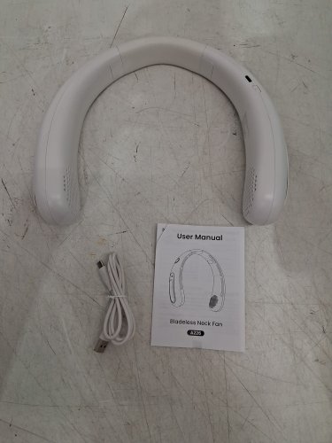 USB Rechargeable 3-SPEED Neck Fan with 360° Airflow - WHITE image 2