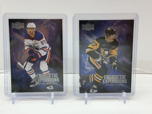 CONNOR MCDAVID & SIDNEY CROSBY SKYBOX METAL ENERGETIC EXPLOSIONS CARDS image 2