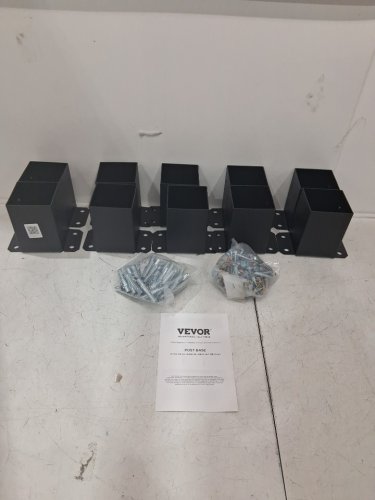 10pk vevor Heavy Duty Powder coated Post Base Brackets - 4" x 4" - black (Model: qblz-4in-10) image 2