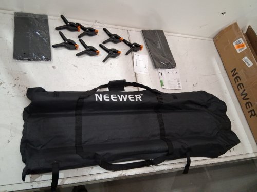 NEEWER PHOTO STUDIO BACKDROP SUPPORT SYSTEM WITH BACKGROUND STANDS - 4 CROSSBARS - 8 CLAMPS - 2 SAND BAGS - CARRY BAG - 10FT x 7FT - BLACK (MODEL: nk-st0204) image 2