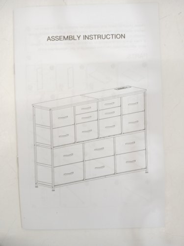 enhomee 16 fabric drawer dresser with charging station - 11.8" x 34.8" x 51.5" - black (model: 55scdr16d130ch2) image 5