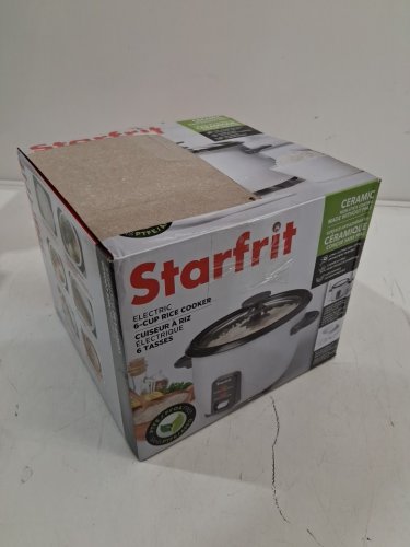 STARFRIT ELECTRIC RICE COOKER - 6 CUP CAPACITY - WHITE (MODEL: 024734) image 5