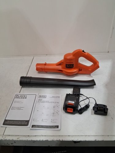 Black and Decker Cordless Blower Lightweight Sweeper - 20V 130MPH - Black/ORANGE - (Model: LSW221) image 4