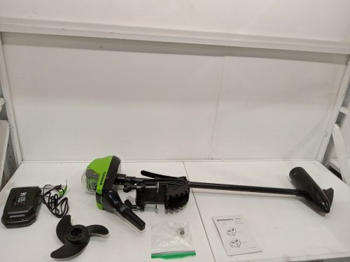 GREENWORKS TROLLING MOTOR FOR BOAT USE with Battery and Charger - 40V - 55LB - GREEN / BLACK (MODEL: TMF303) image 2