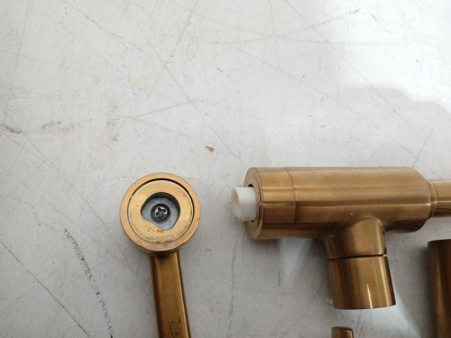moen wall mount swing arm folding pot filler kitchen faucet - brushed gold (model: 	S665BG) image 4