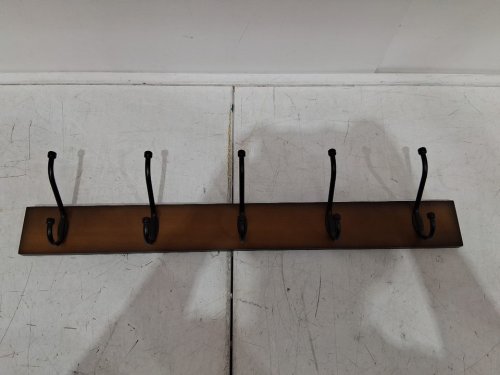 Amazon Basics Wall-Mounted Farmhouse Coat Rack, 5 Hooks - 22.5" - Espresso (MODEL: 1011615-1158-A60) image 3