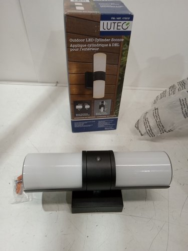 Lutec 2-IN-1 DESIGN Outdoor LED Cylinder Wall Sconce - 11.2" x 4.9" x 4.3" - 16.5W 800LM 3000K - BLACK/WHITE (MODEL: 1770737) image 2