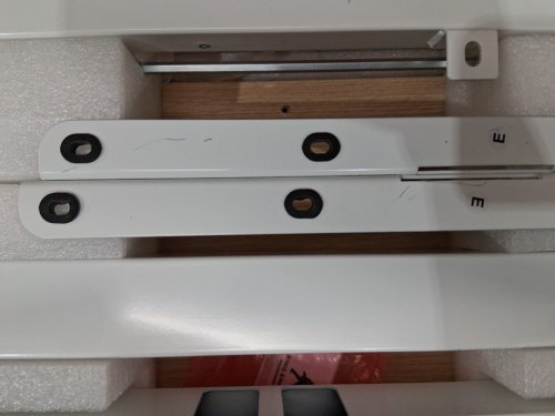 KINGSMITH Height Adjustable Electric Standing Desk with 2 Hooks - 48" x 24" - 176LBS CAP - WHITE/OAK (MODEL: ETSFI28) image 7