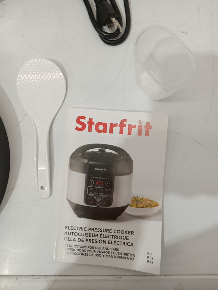 STARFRIT ELECTRIC PRESSURE COOKER - STEAM TRAY, MEASURING CUP & SPATULA- 8L CAPACITY - BLACK (MODEL: 024603) image 5
