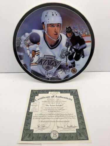 NHL LOS ANGELES KINGS & EDMONTON OILERS WAYNE GRETZKY "THE GREAT GRETZKY" HEROES ON ICE 1ST ISSUE LIMITED EDITION PLATE - BY RON DEFELICE WITH COA image 6